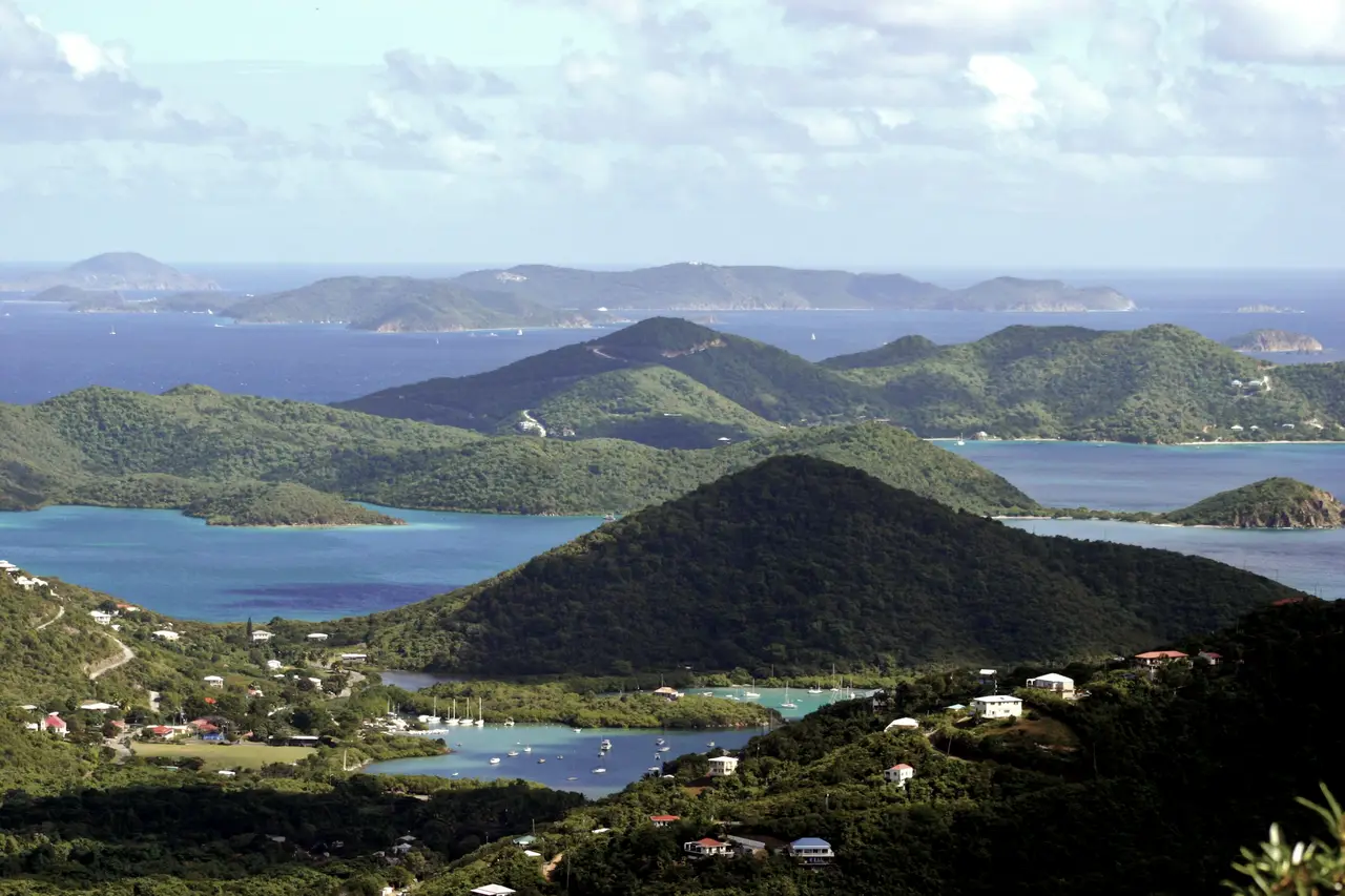 Cays and islands stretching across blue water toward the horizon